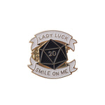 Lady Luck Black D20 Enamel Pin - The Modern Lich