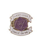 Lady Luck Pink D20 Enamel Pin - The Modern Lich